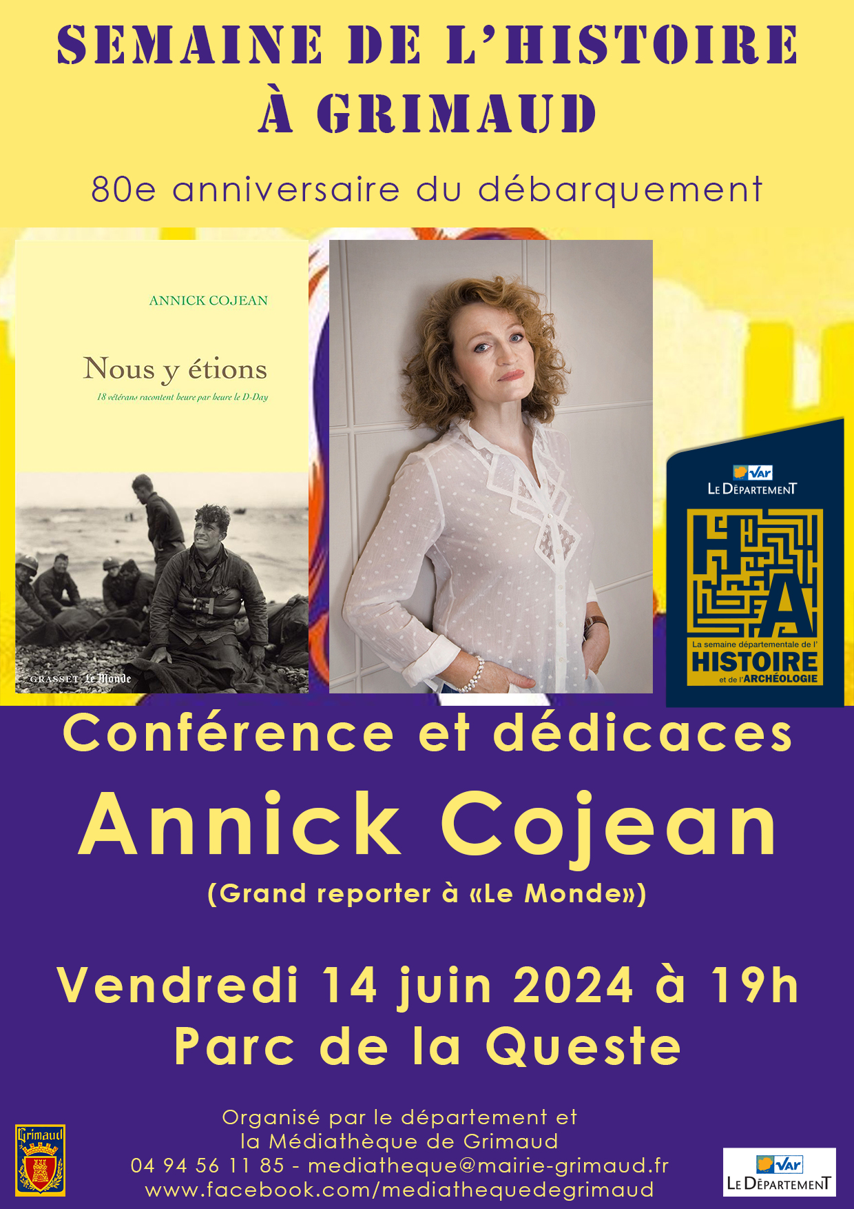 Friday June 14, 2024 - Literary conference with Annick COJEAN