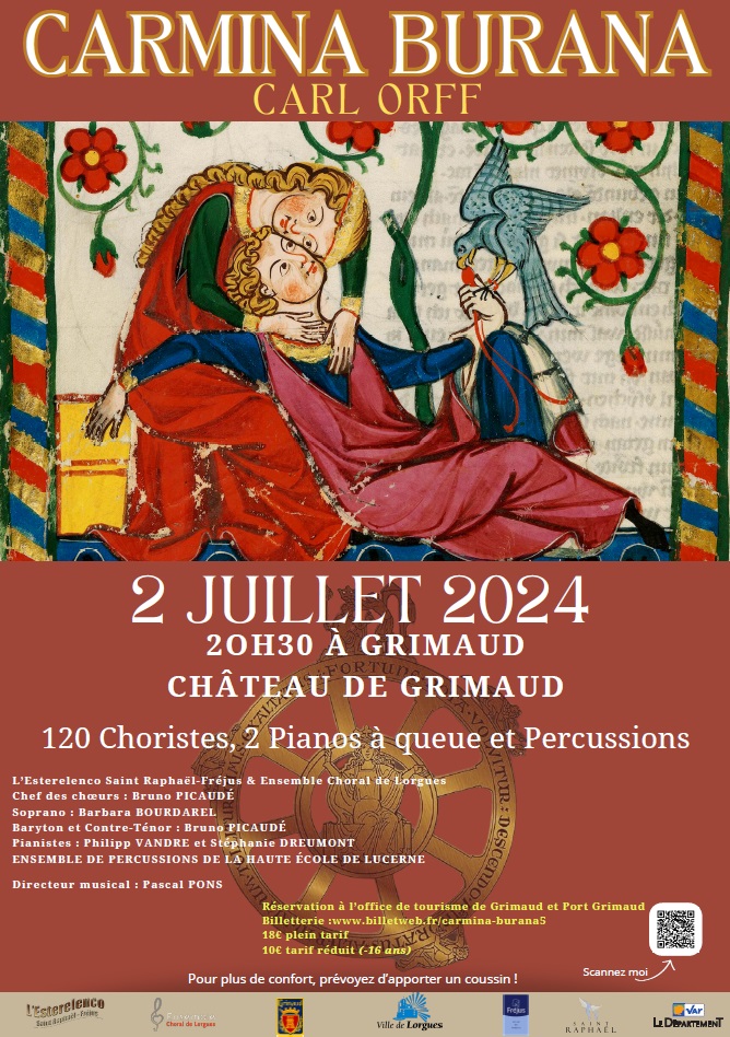 Mardi 2 Juillet 2024 - Concert CARMINA BURANA par le choeur de l'Esterelenco