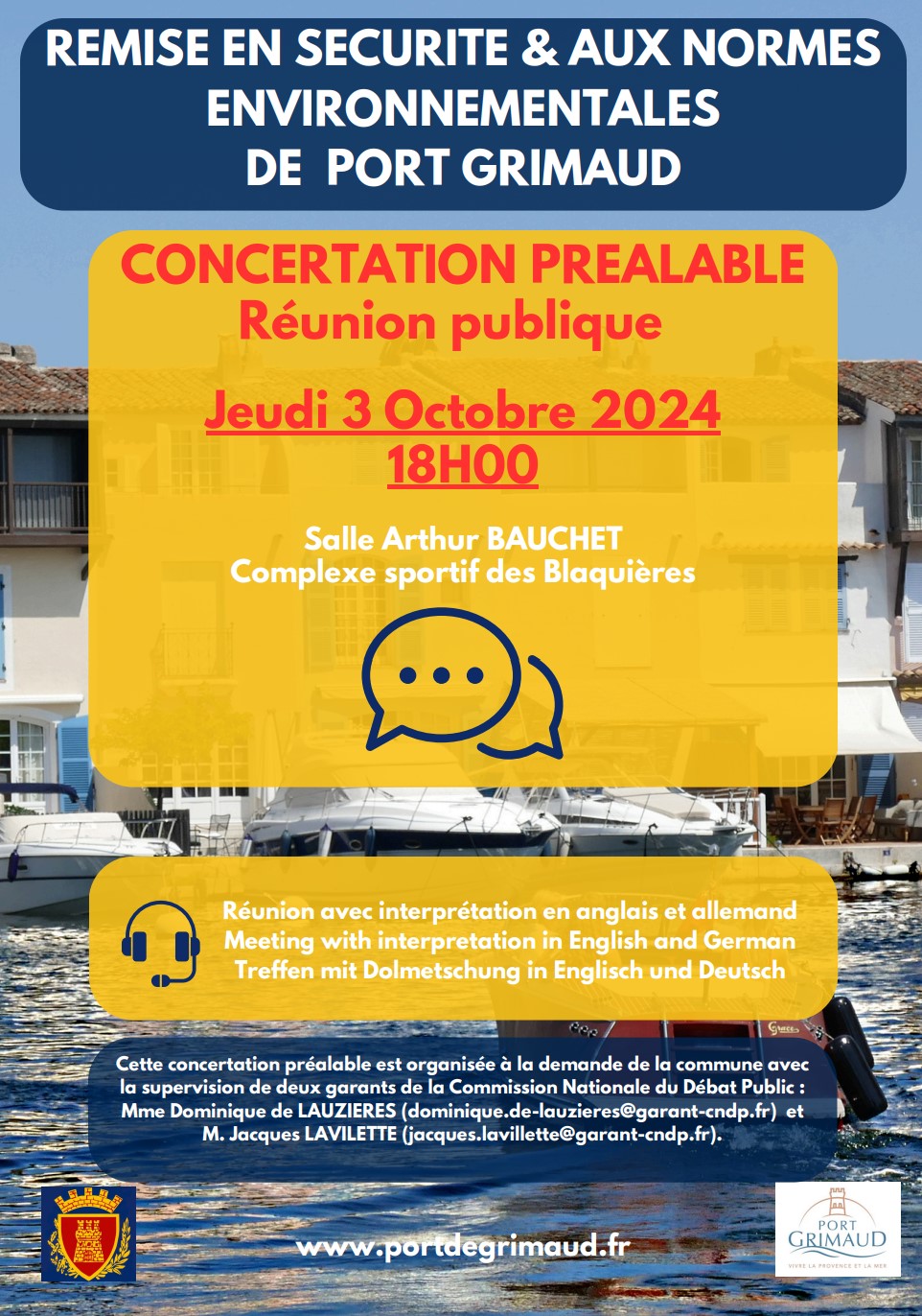 Jeudi 3 octobre 2024 - Réunion publique de concertation sur le port 