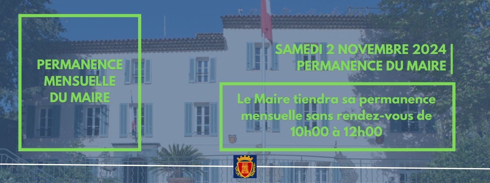 Samedi 2 novembre 2024 - Permanence mensuelle du maire  