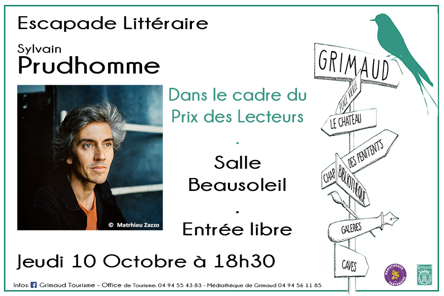 Thursday October 10, 2024 - literary escapade with Sylvain Prudhomme