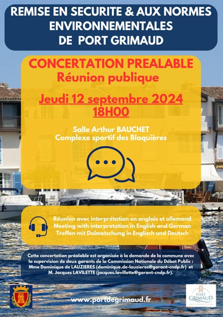 Jeudi 12 septembre 2024 - Réunion publique de concertation préalable sur le Port 